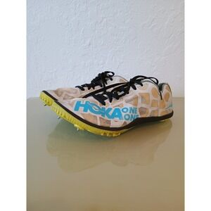 Hoka One One Rocket MD Track Spikes Running Shoes Cyan White Yellow Men's Size 9